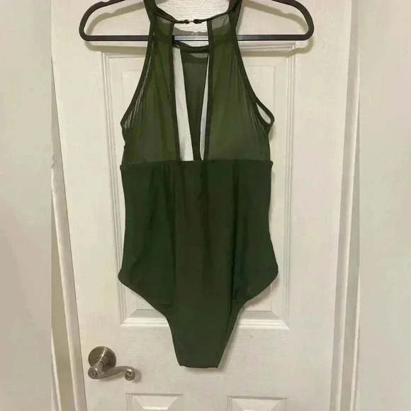 💚Womens one piece sexy green swimsuit size Large💚 - Picture 7 of 12